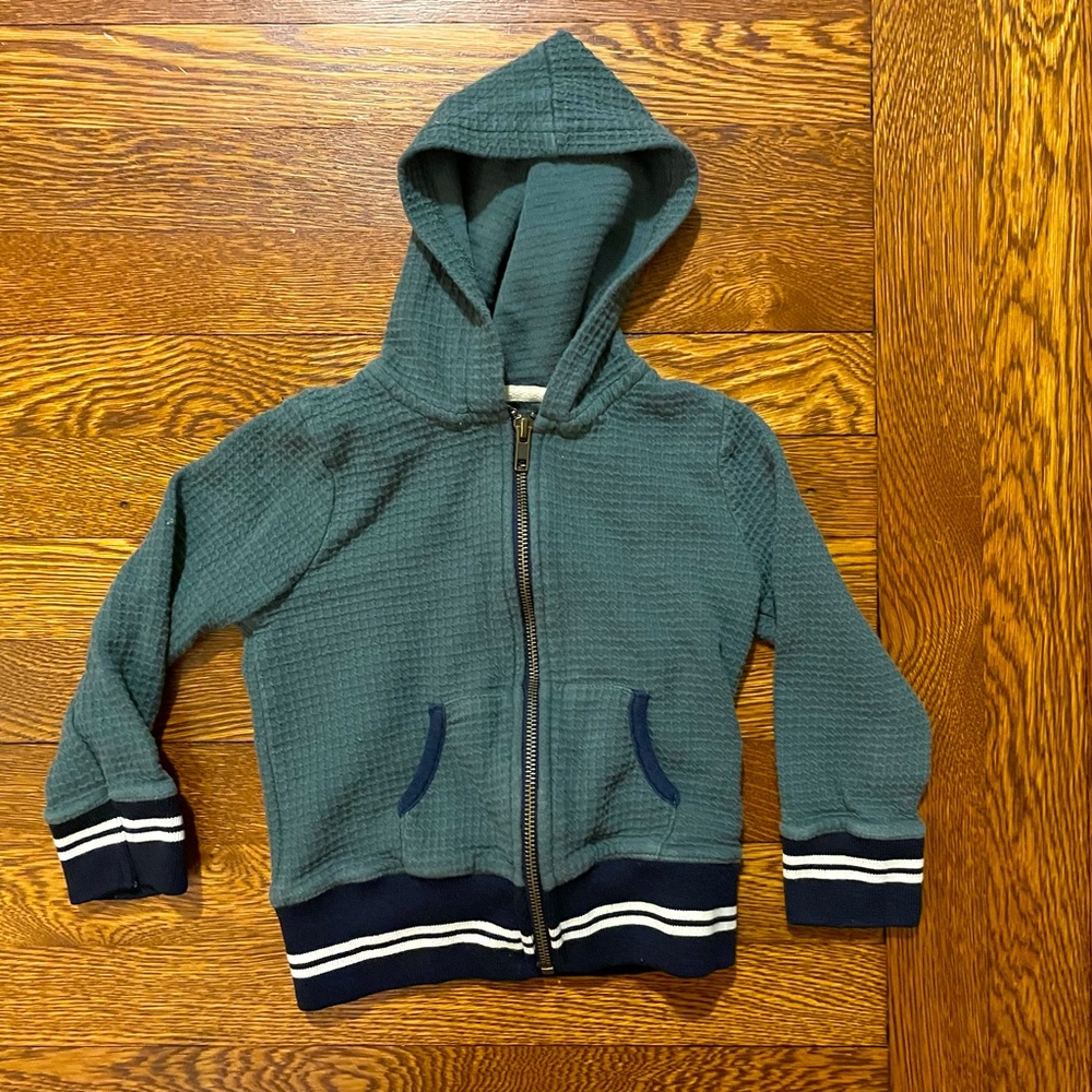 Peek Quilted Zip Up Green Hoodie Size 18-24 Months